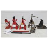 Lot of Assorted Jack Stands & Hydraulic Jacks
