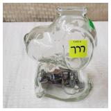 Snoopy Glass Bank w/ Change $$$