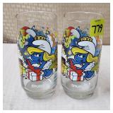 (2) 1983 Smurf Glasses