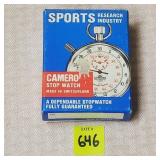 Vtg Camero Swiss Stop Watch/ Original Box