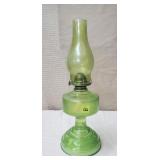 18 1/4" H Emerald Green Glass Hurricane Lamp