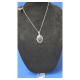 Blue Sun Stone Pendant Necklace w/ Chain