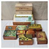 Lot of Wooden Jewelry Boxes & Cigar Boxes