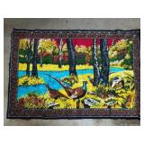 Vintage Woodland Pheasant Scene Wall Hanging
