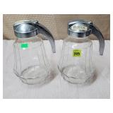 Lot of 2 Federal Tool Corp. Glas Syrup Dispensers