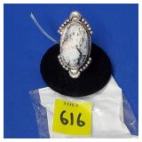 Dendrite Opal Ring Size 7 German Silver Ring