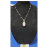 Rose Quartz Pendant Necklace w/ Chain
