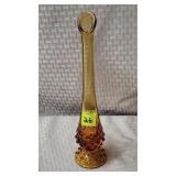 MCM - Amber Hobnail Swung Vase
