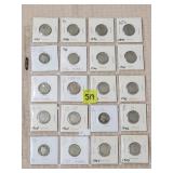 Lot of (20) V Nickels (1895-1908)