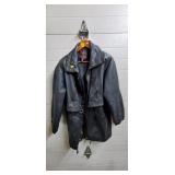 G-III Black Leather Jacket - Full Zip Front