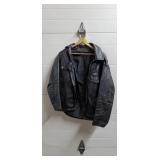 Black Leather Jacket - Motorcyle/Bomber Style