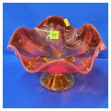 Viking Glass Epic Persimmon Amberina Bowl