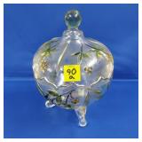 Vtg Soga Japan White Grape Motif Candy Dish