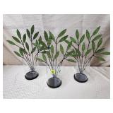 (3) Decor Metal Leaf Hurricane Candle Holders