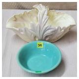 Stangl USA 3427 Pottery Basket & Turquoise Blue