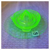 Uranium Glass Juicer & Uranium Glass Plate
