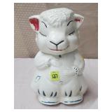 11" H Vtg APCO Pottery Bisque ABC Lamb Cookie