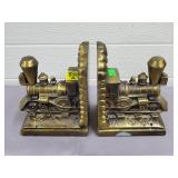 Pair of Cast Metal Locomotive Book Ends