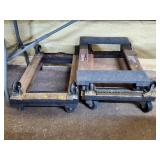 Lot of 3 Wood Carts on Wheels