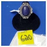 Lapis Size 6 German Silver Ring