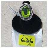 Peridot Ring Size 6 German Silver