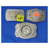 (3) Metal Belt Buckles