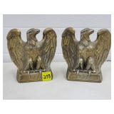 Pair of Vtg "1776" Brass Eagle Wash Cast Iron Book