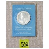 United Nations Official 25h Ann. Sterling Silver