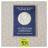 First Step on The Moon Sterling Silver Medallion