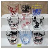 Lot of 9 Vintage Sour Cream Glasses