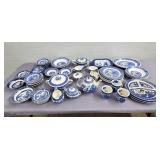 Large Vintage Blue Willoware Stoneware