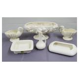 Lot of Royal Haeger White Matte Planters, Ewer,