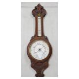 Victorian Walnut Antique Aneroid Barometer