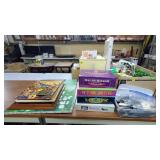 Large Box Lot of Xmas Decor, Board Games, Flate