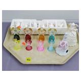 Lot of Colored Crystal Angel Ornaments, Bell,