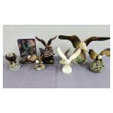 Large Lot of Bald Eagle Decanters, Statues &