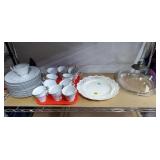 Lot of Cake Plates, 1 w/ Lid, Assorted Dishware
