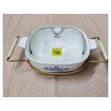 Blue Cornflower P-1-B Casserole Dish w/ Stand