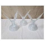 (3) Crystal Bald Eagle Sculptures
