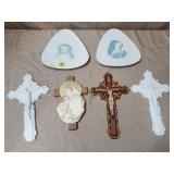 Lot of Religious Crucifixes & Plaques