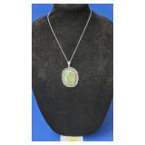 Prehnite Pendant Necklace w/ Chain