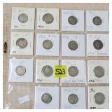 Lot of (15) V Nickels (1899-1912)