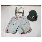 Vtg German Bavarian Lederhosen Set w/ Alpine