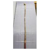 Vtg Brass Eagle Wood Carved Walking Cane