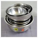 Lot of Mixed Stainless Steel Mixing Bowls
