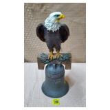 12" H Resin Bald Eagle Liberty Bell