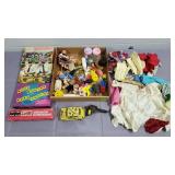 Lot of Vtg Toys, Barbie Clothing, Games