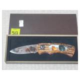 Rooster Fighting Collectors Knife w/ Case