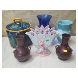 Lot of Mixed Pottery & Glassware Vases