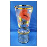 Red Poppy Flower Bulgaria Glass Vase